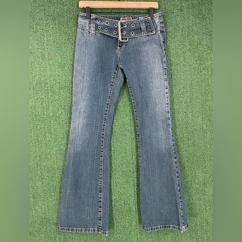 Vintage Y2K JouJou Bellbottom Flare Belted Jeans Womens 28” Waist